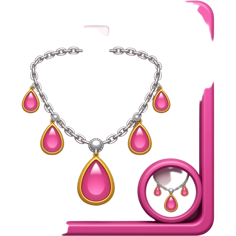yellow pink jewelry inside display inspired by Barbie colour palette emoji