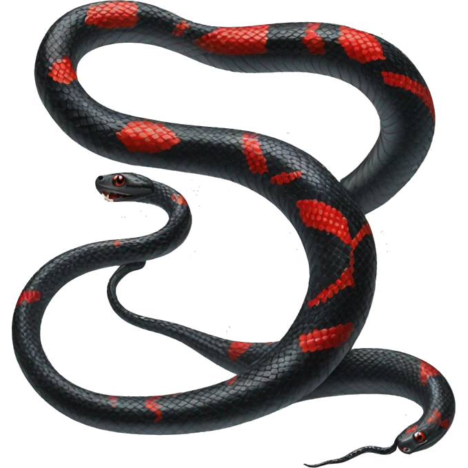  Black snake with red belly detailed emoji