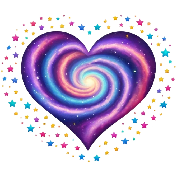 heart emoji galaxy stars emoji