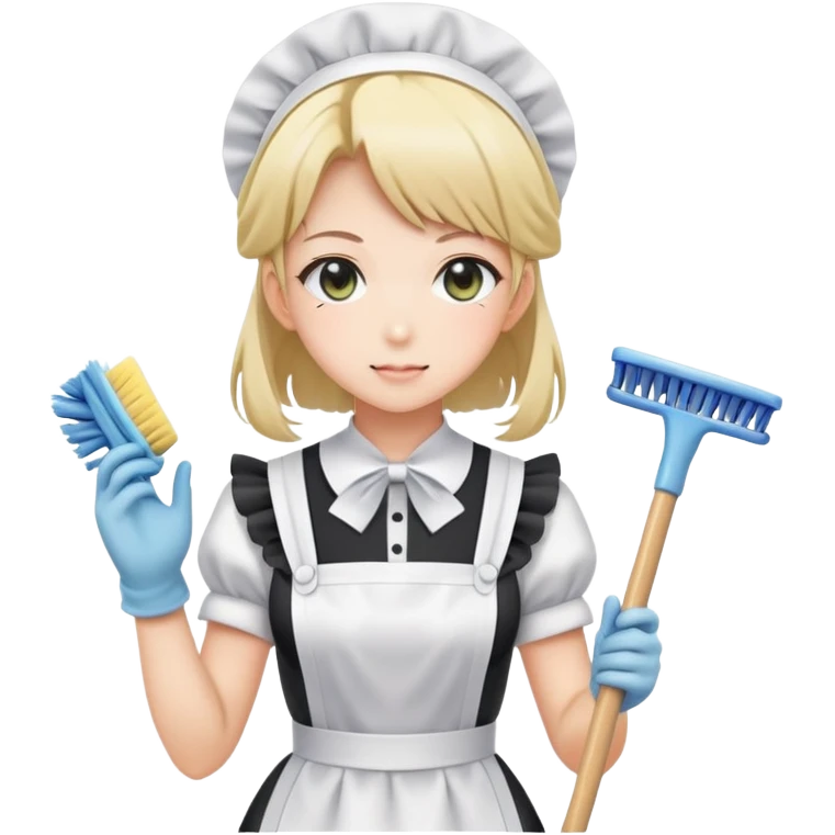 anime maid cleaning emoji