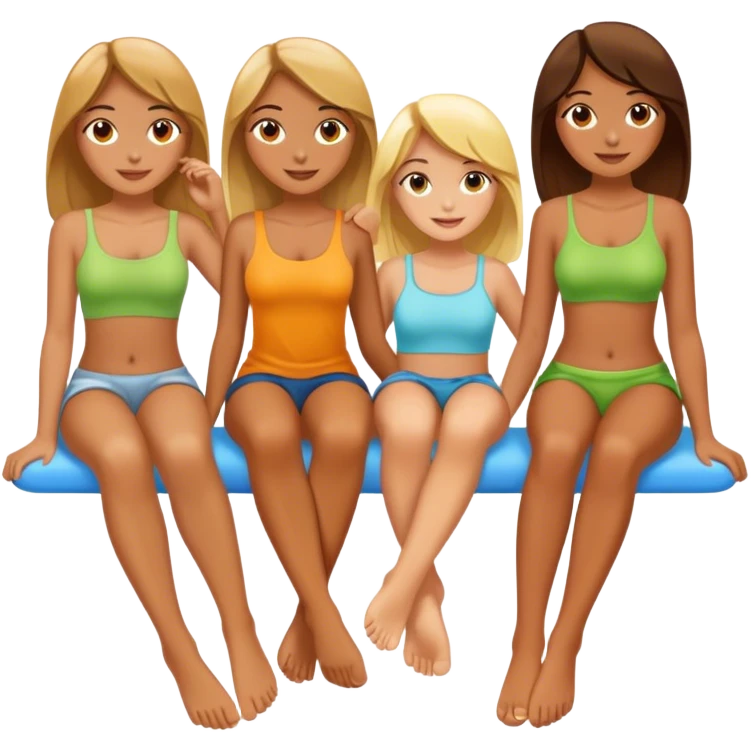 3 girls feet up emoji