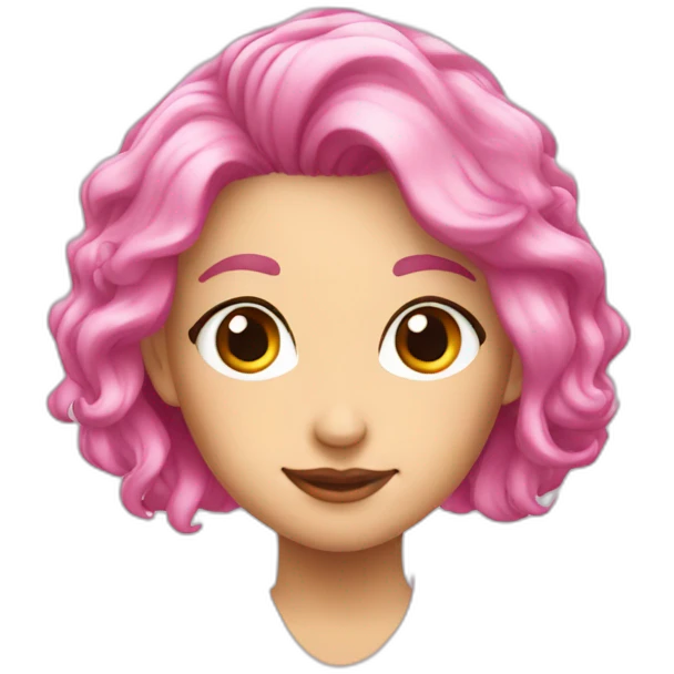 pink hair v 60 emoji