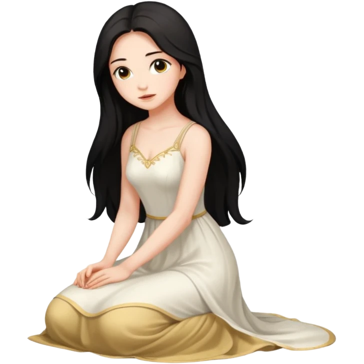 Beautiful girl knelt down by the grace of other women emoji