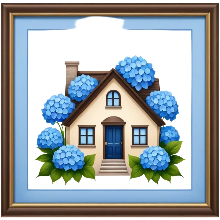House with Hydrangea  emoji