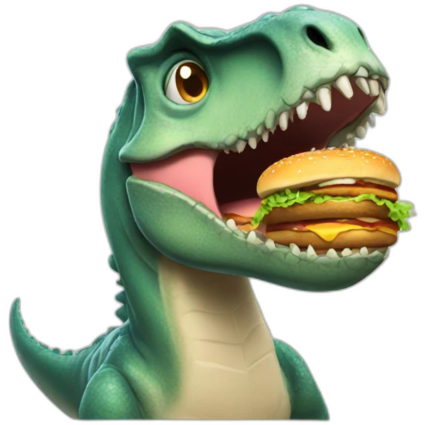 Dinosaure eat burger emoji