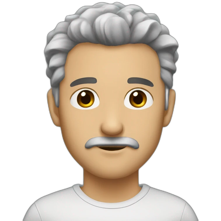 man grey hair brown eyes 3 days of goatee emoji