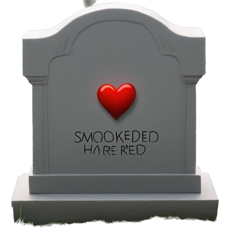 gravestone that says here lies SmokeDevil red emoji