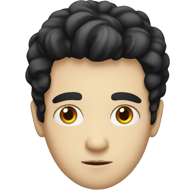 white guy with black hair who is thinking emoji