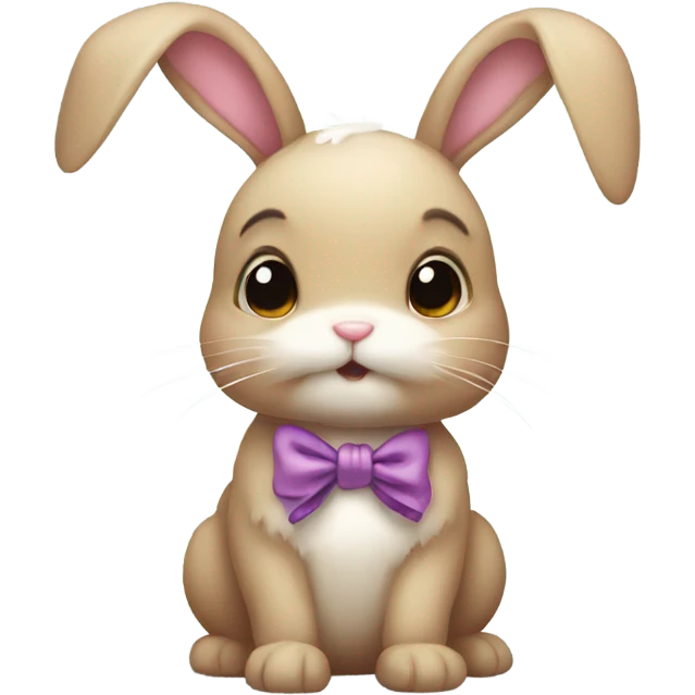 cute bunny with a bow emoji