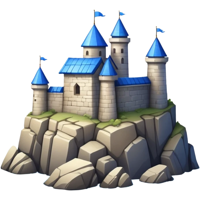 blue-roofed fortress on the rock emoji