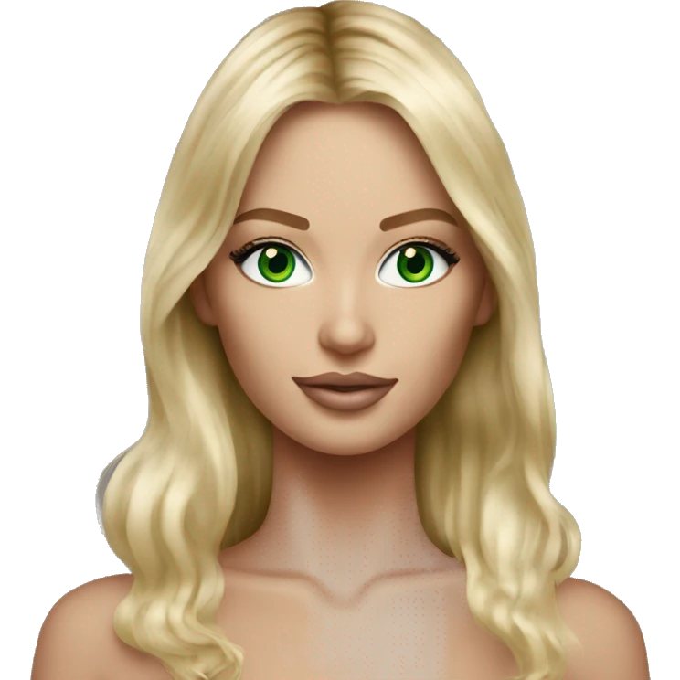 Realistic victoria secret model blonde green eyes  emoji