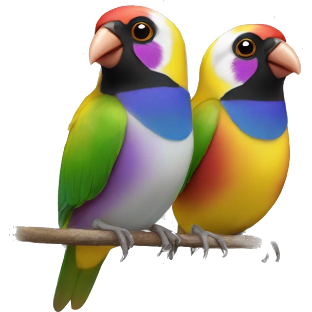 2 Gouldian finches emoji