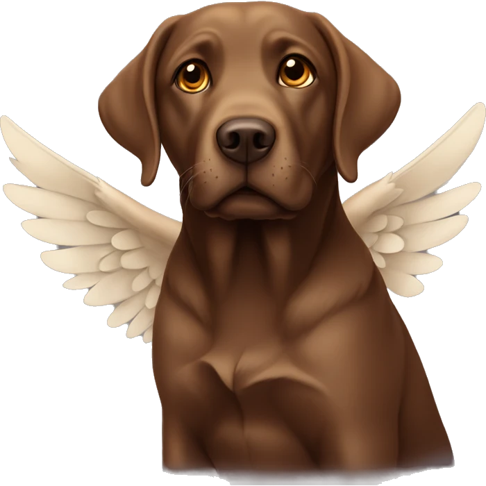 Brown Labrador with wings emoji