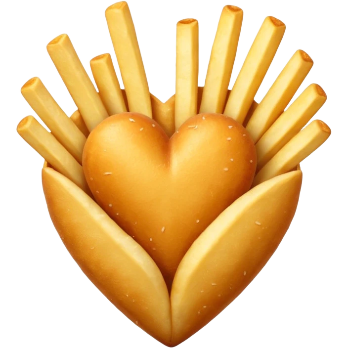 French fries in heart shape emoji