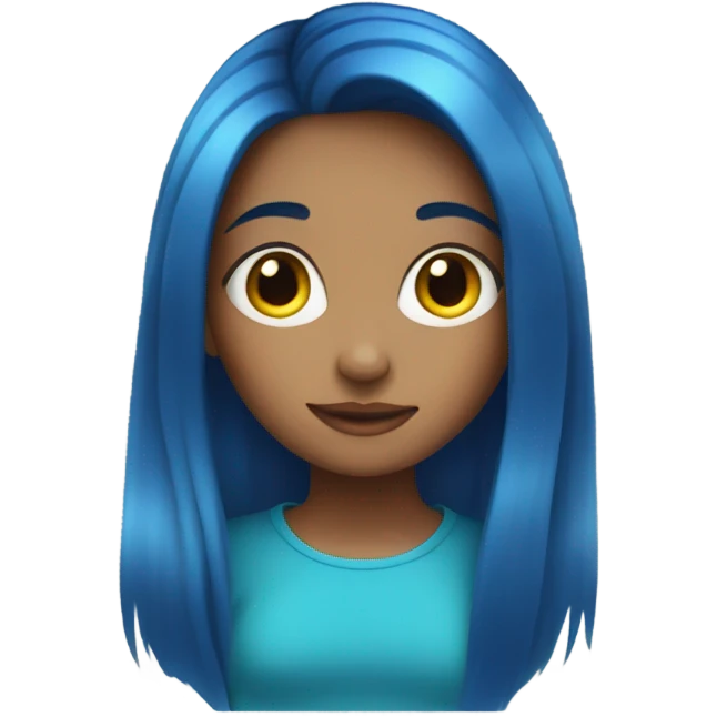 Girl with blue hair emoji