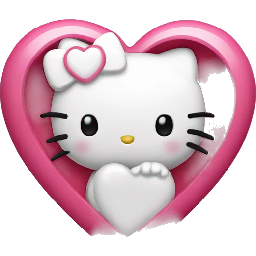 hello kitty inside heart emoji