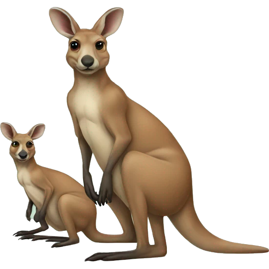 3 kangaroos  emoji