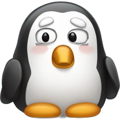 super exhausted pengiun emoji