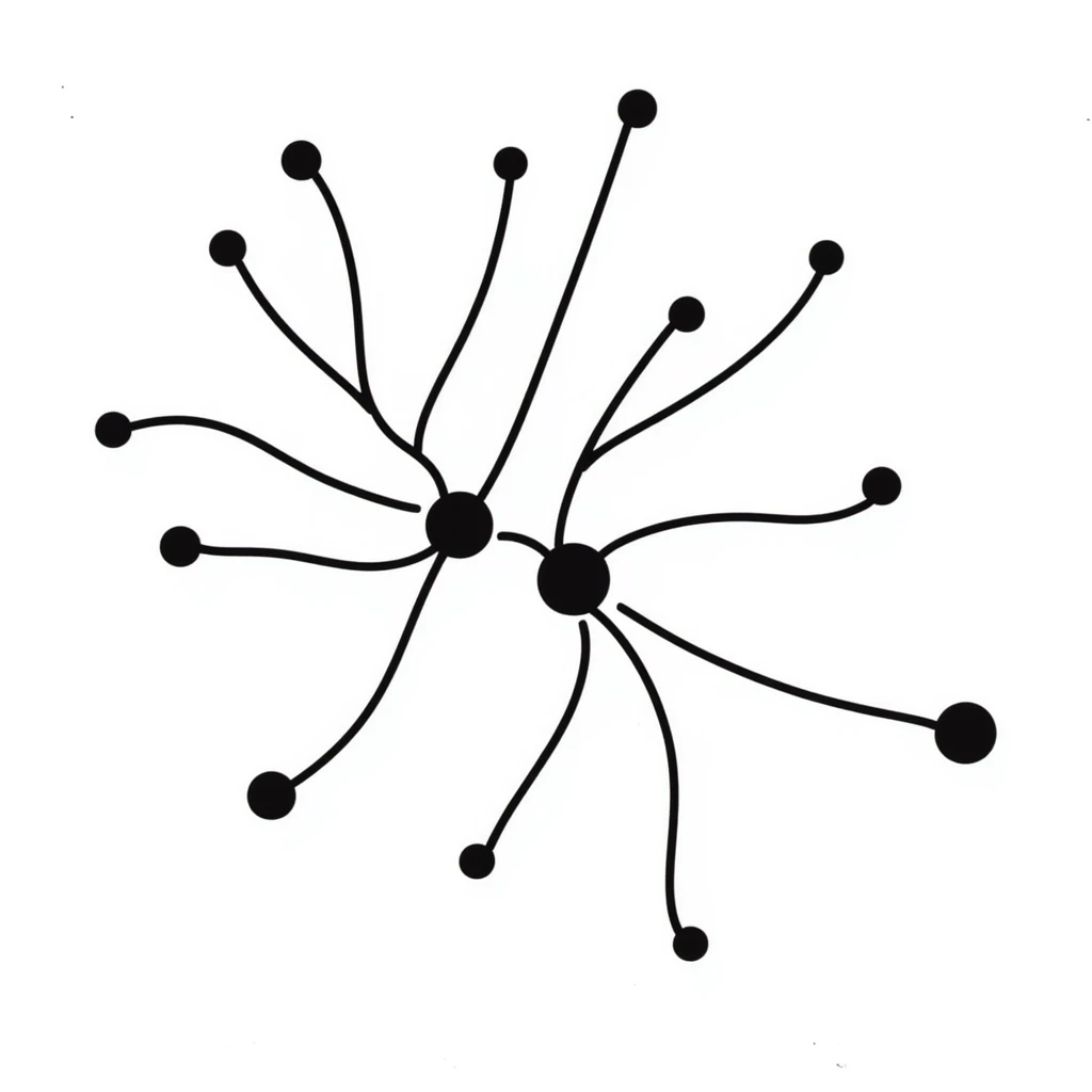 hand-drawn doodle of a neural network diagram emoji