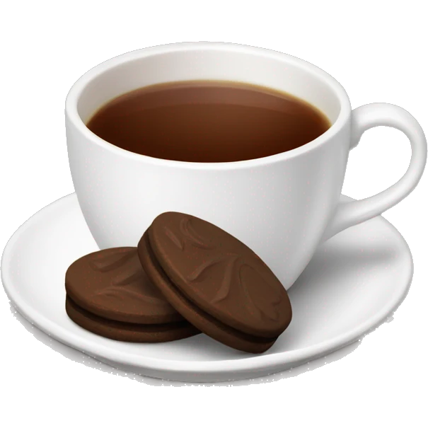 Cup of tea and chocolate biscuits emoji