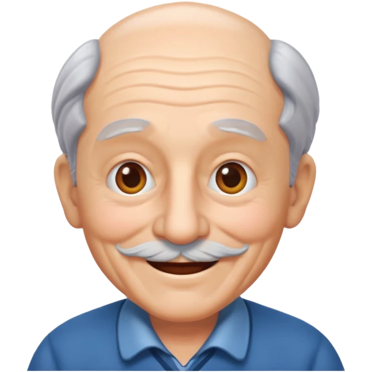 Happy Grandpa face 3d emoji
