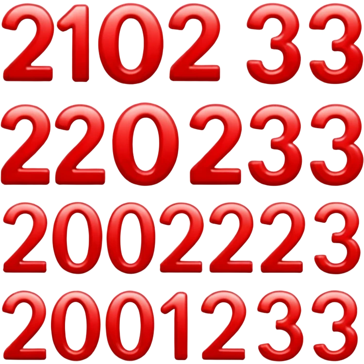 red numbers "2023" emoji