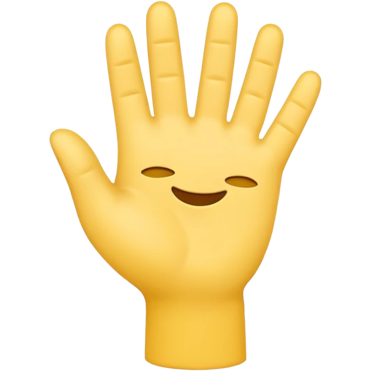 yellow Apple emoji-style hand in a celebratory pose, no background, no extra elements emoji