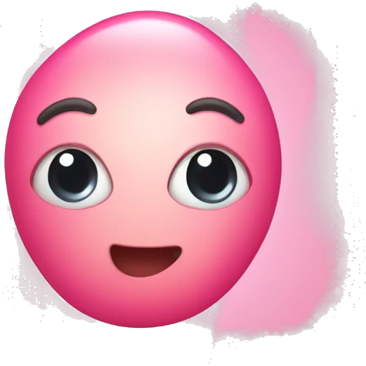 A cute pink jellybean emoji