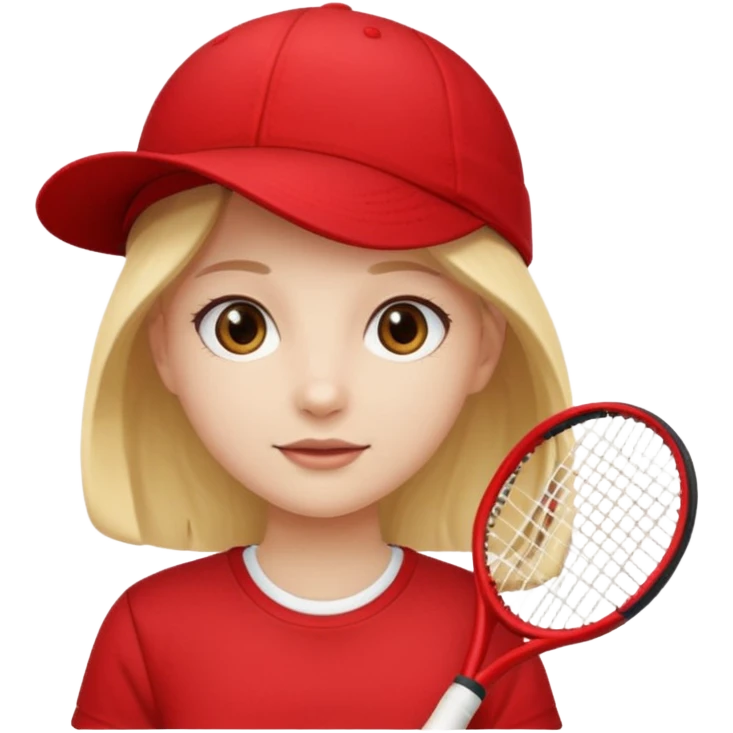 red tennis hat and red tshirt girl emoji