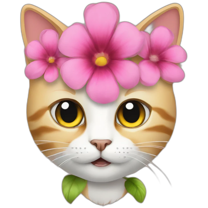 cat wis flower emoji