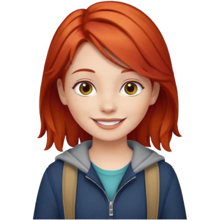 red hair young girl clothing emoji