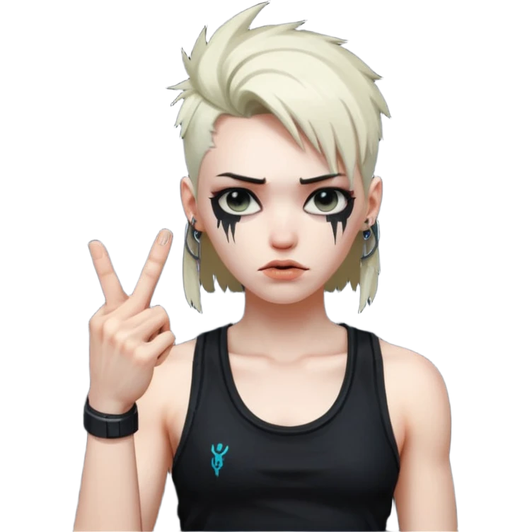 middle finger cyberpunk emoji