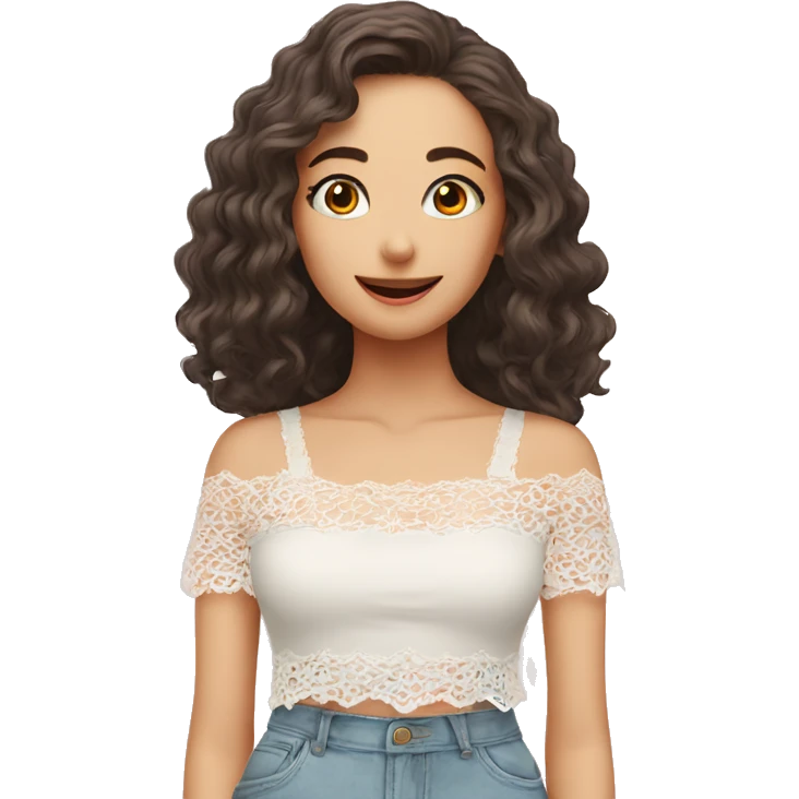 Cute top with lace emoji