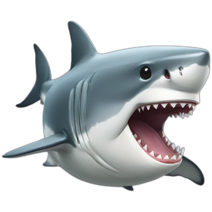White Shark with dog in her mouth emoji