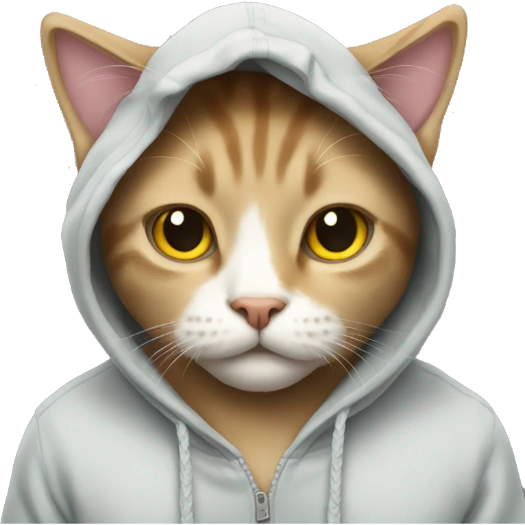 Cat wearing a hoodie emoji