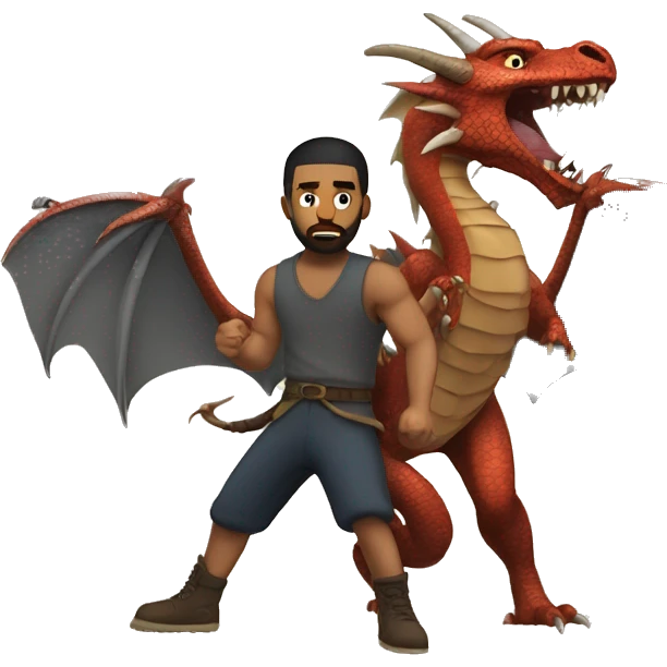 drake fighting a dragon emoji