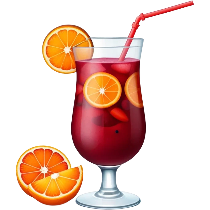 frozen sangria in a glass with fruit emoji