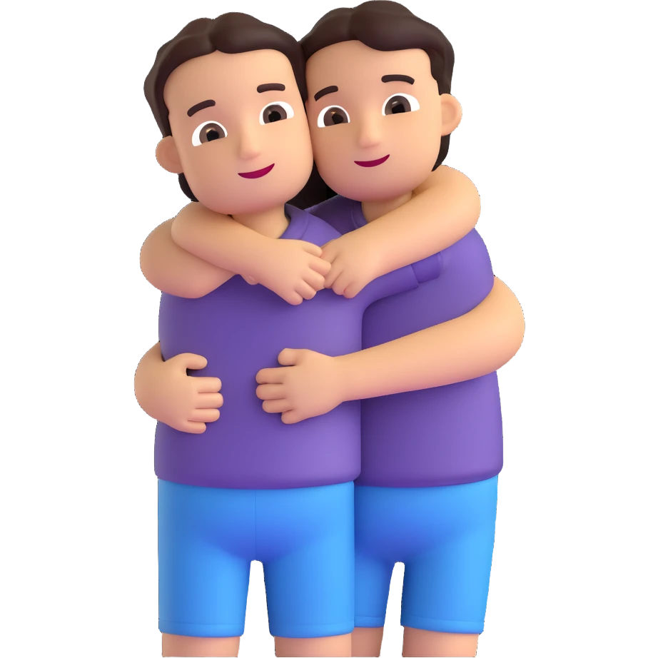 two friends hugging emoji