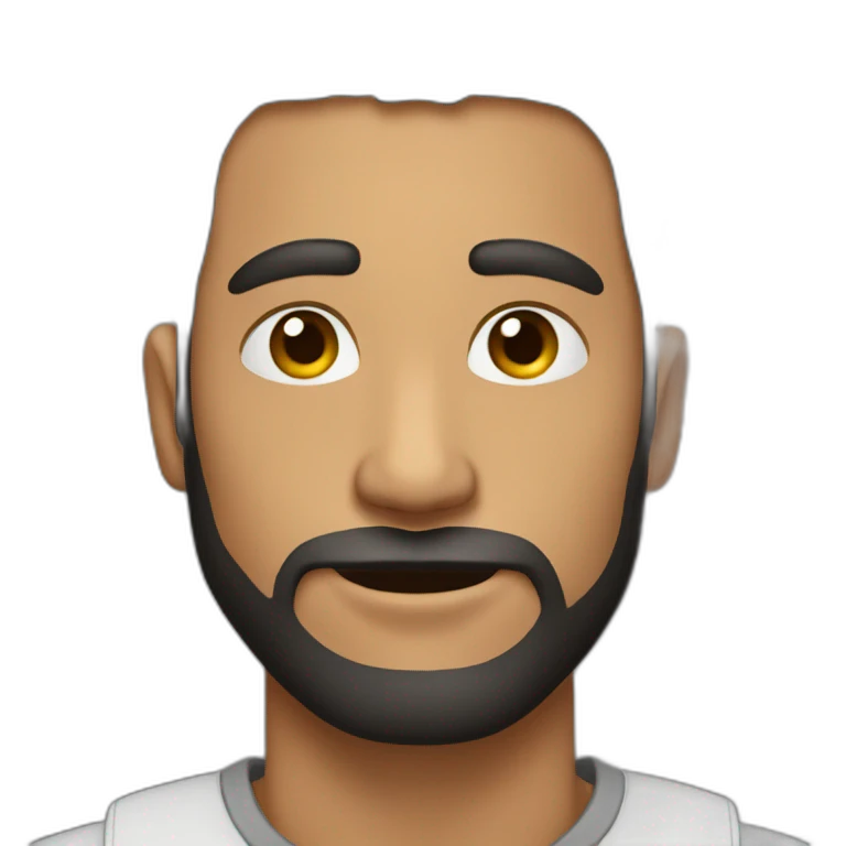 Hombre joven sin pelo con barba emoji