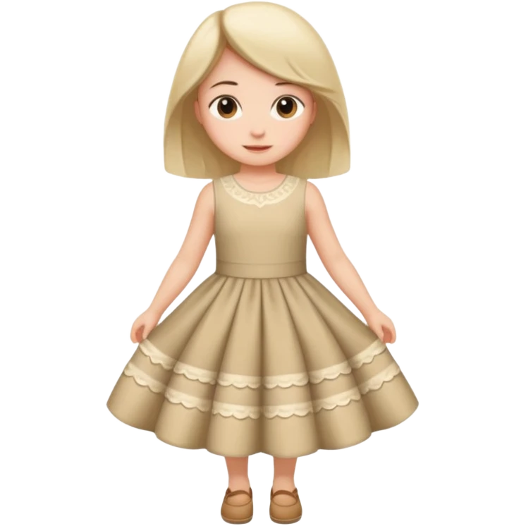 Girl curtying with dress emoji