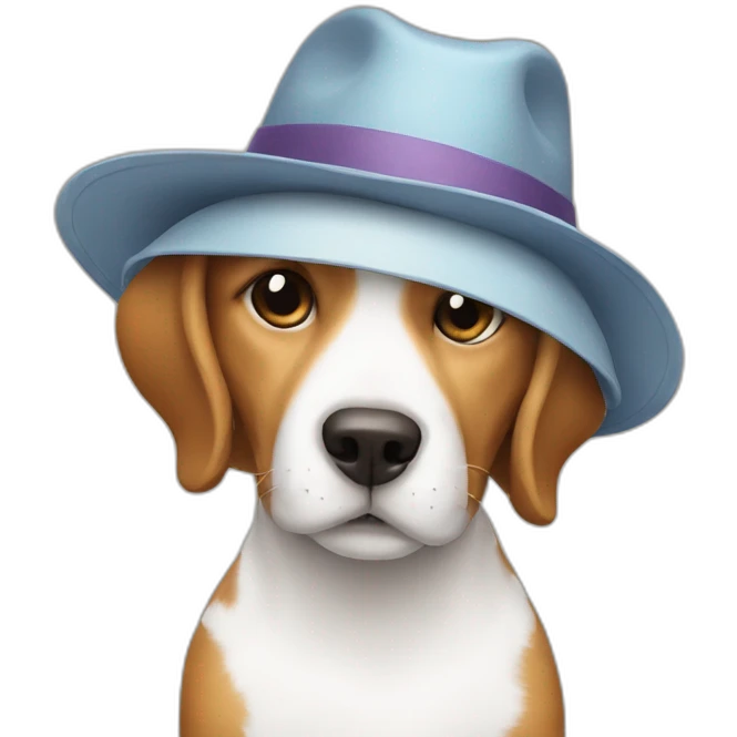Dog in hat cat emoji