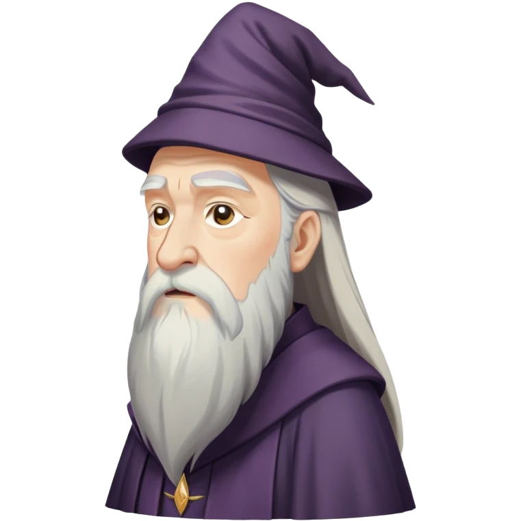 upset Dumbledore side profile with long white beard emoji