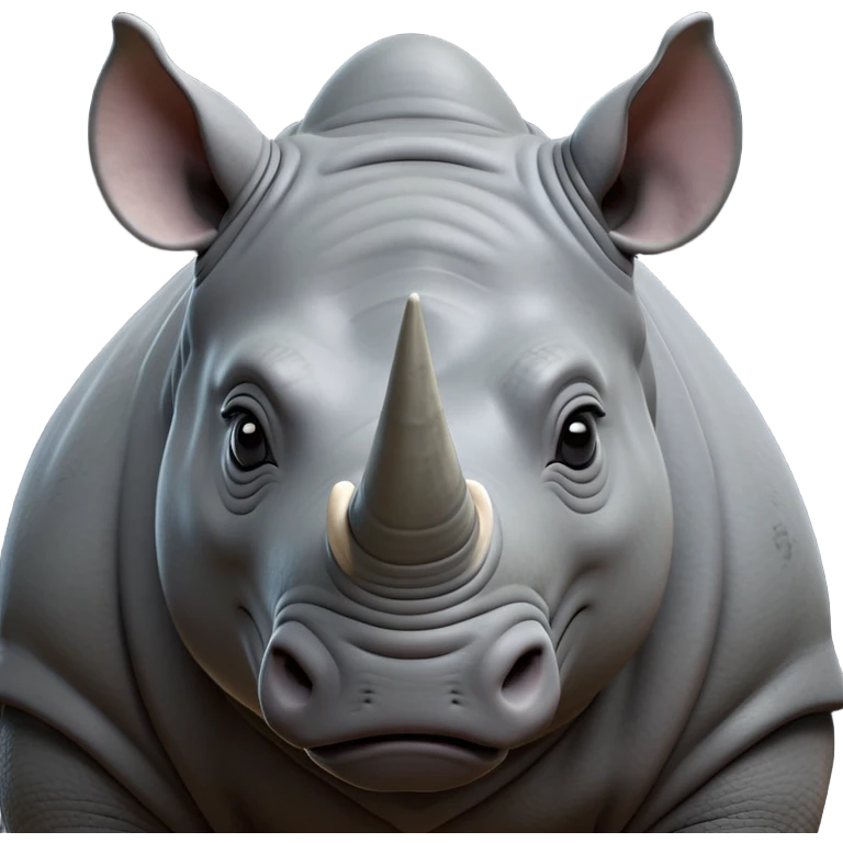 cinematic-noble--rhinoceros-portrait-emoji,slate-grey-hide--poised-and-regal,-with-a-massive,-powerful-build-and-a-thick,-deep-set-soulful-piercing-eyes,-simplified-yet-sharp-and-sophisticated-features,-highly-detailed,-large-black-eyes, zoomed out showing shoulders emoji