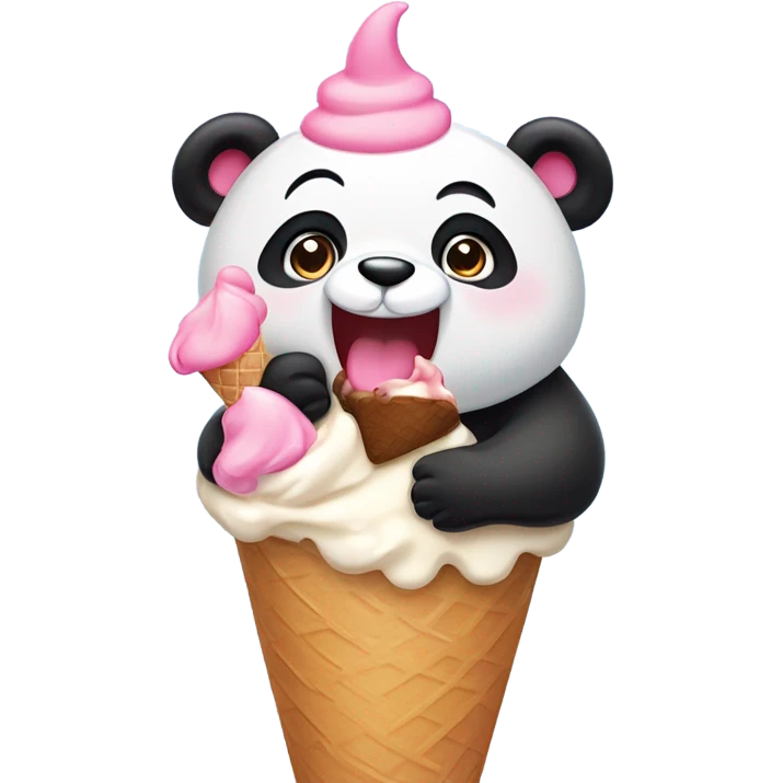 Panda eating ice cream emoji
