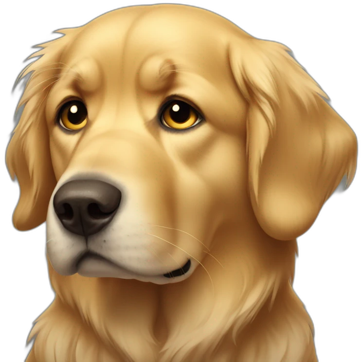 sad golden retriever with tears emoji