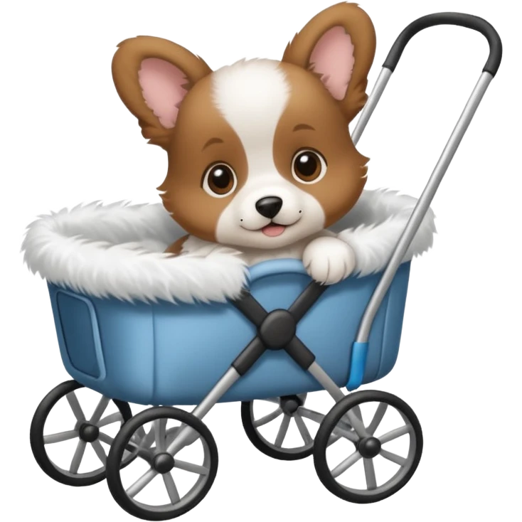 Stroller in puppy emoji