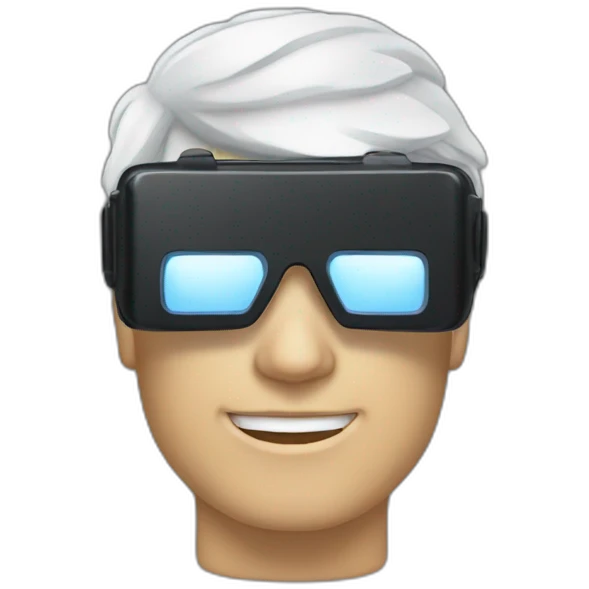 iphone style emoji of white person with meta virtual reality goggles  emoji