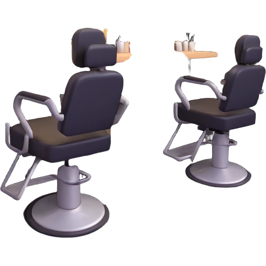 hair salon classroom with instructor and students learning emoji