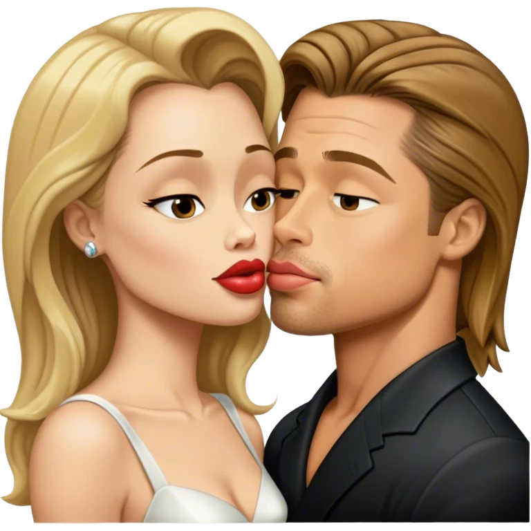 brad pitt kissing angelina emoji