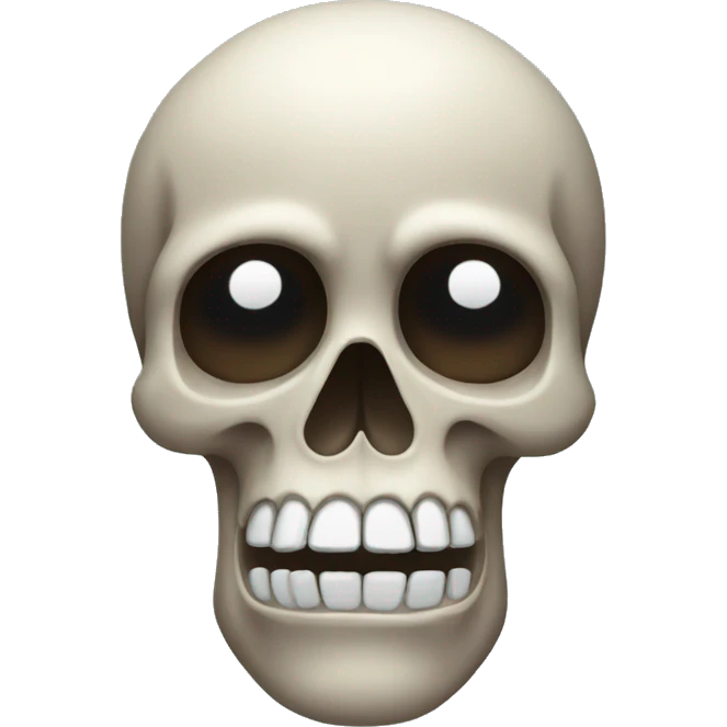 Extremely worried skull emoji